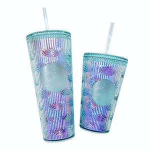 Starbucks Iridescent Mermaid Wave Venti & Grande Tumbler Cold Cup Set